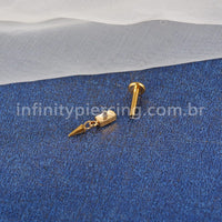 Piercing Labret Titânio Retângulo Com Pingente Spike