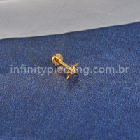 Piercing Labret Titânio Estrela Com Zircônia