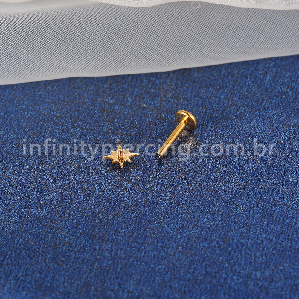 Piercing Labret Titânio Estrela Com Zircônia