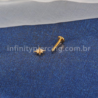 Piercing Labret Titânio Estrela Com Zircônia