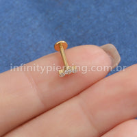 Piercing Labret Titânio Trio Zircônia