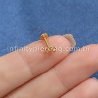 Piercing Labret Titânio Floco De Neve