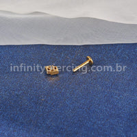 Piercing Labret Titânio Oval Zircônia