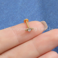 Piercing Labret Titânio Indiano Zircônia