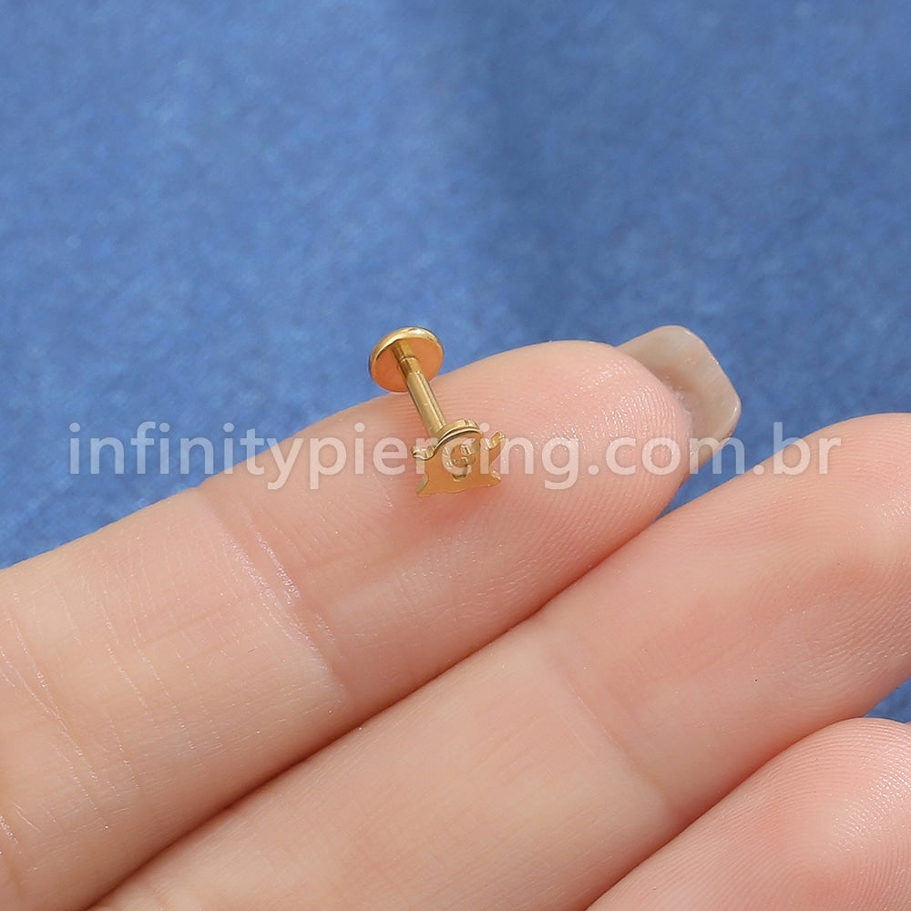 Piercing Labret Titânio Fantasminha