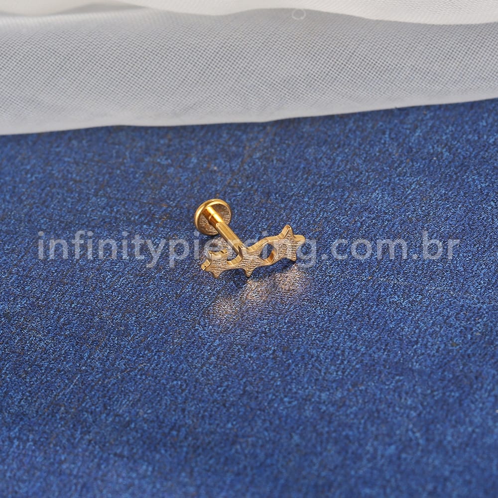 Piercing Labret Titânio Estrelas