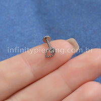 Piercing Labret Titânio Indiano Gota 1 Zircônia