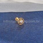 Piercing Labret Titânio Estrela Zircônia