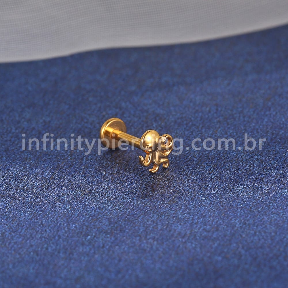Piercing Labret Titânio Polvo