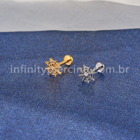 Piercing Labret Titânio Teia De Aranha