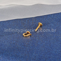 Piercing Labret Titânio Coração Zircônia Cravejada