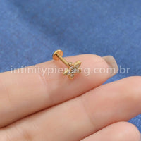 Piercing Labret Titânio Flor Zircônia