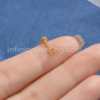 Piercing Labret Titânio Trevo 4 Folhas
