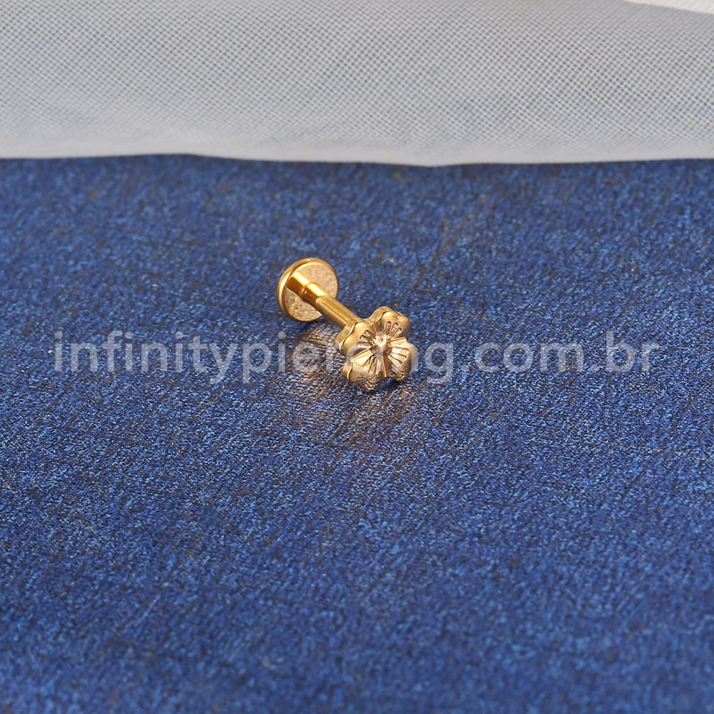 Piercing Labret Titânio Flor