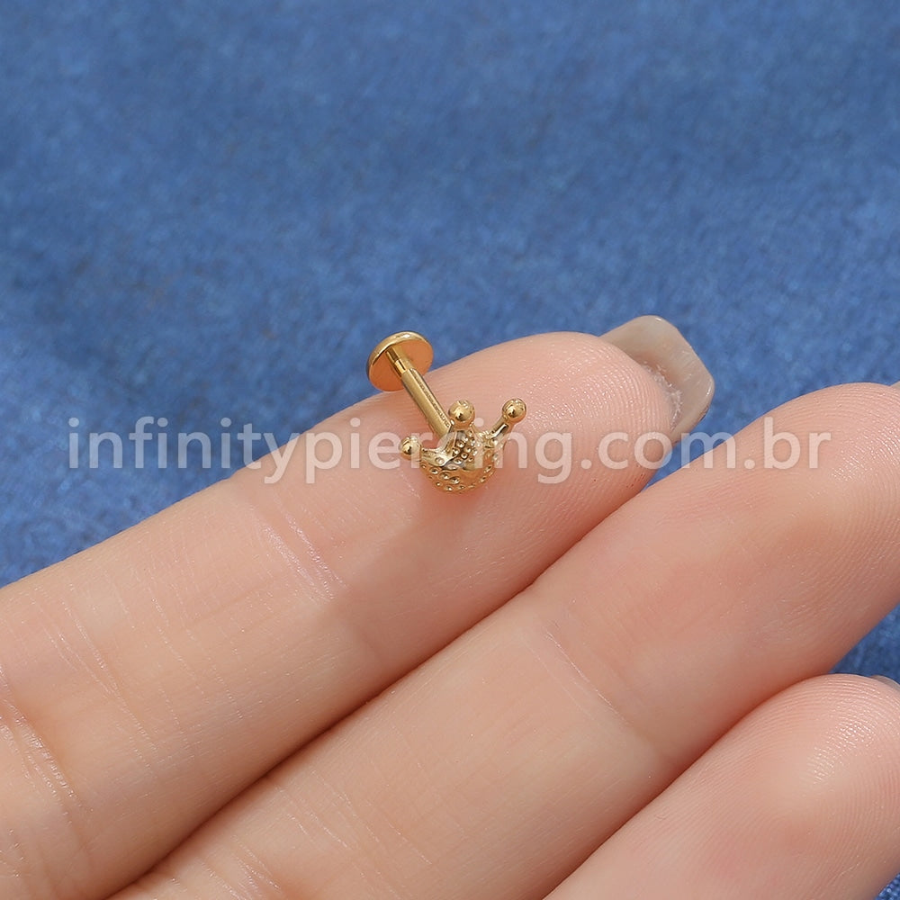 Piercing Labret Titânio Coroa