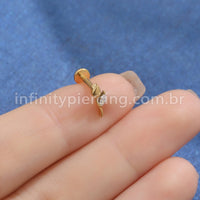 Piercing Labret Titânio Rosa Zircônia
