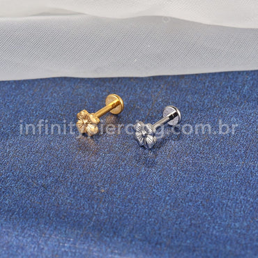 Piercing Labret Titânio Flor