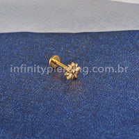 Piercing Labret Titânio Flor Girassol