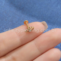 Piercing Labret Titânio Olho Zircônia