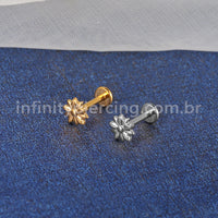 Piercing Labret Titânio Flor Girassol