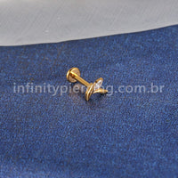 Piercing Labret Titânio Flor Com Zircônia