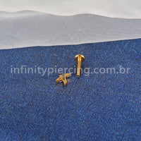 Piercing Labret Titânio Flor Com Zircônia