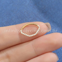 Piercing Meia Argola Titânio Zircônia