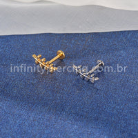Piercing Labret Titânio Galho
