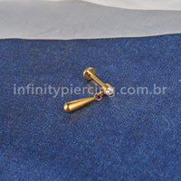Piercing Labret Titânio Ponto de Luz Com Pingente Gota
