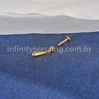 Piercing Labret Titânio Ponto de Luz Com Pingente Gota