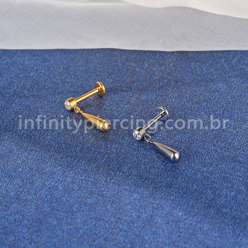 Piercing Argola Titânio Com Zircônia Cravejada 1.2X10 10344