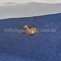 Piercing Labret Titânio Flor De Lotus Zircônia
