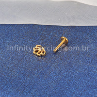 Piercing Labret Titânio Flor De Lotus Zircônia