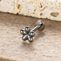 Piercing Lábio Minimalista Flor Titânio Resistente