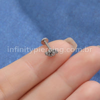 Piercing Labret Aço Cirúrgico Indiano Zircônia
