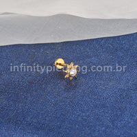 Piercing Labret Titânio Sol Com Zircônia