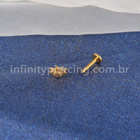 Piercing Labret Titânio Sol Com Zircônia