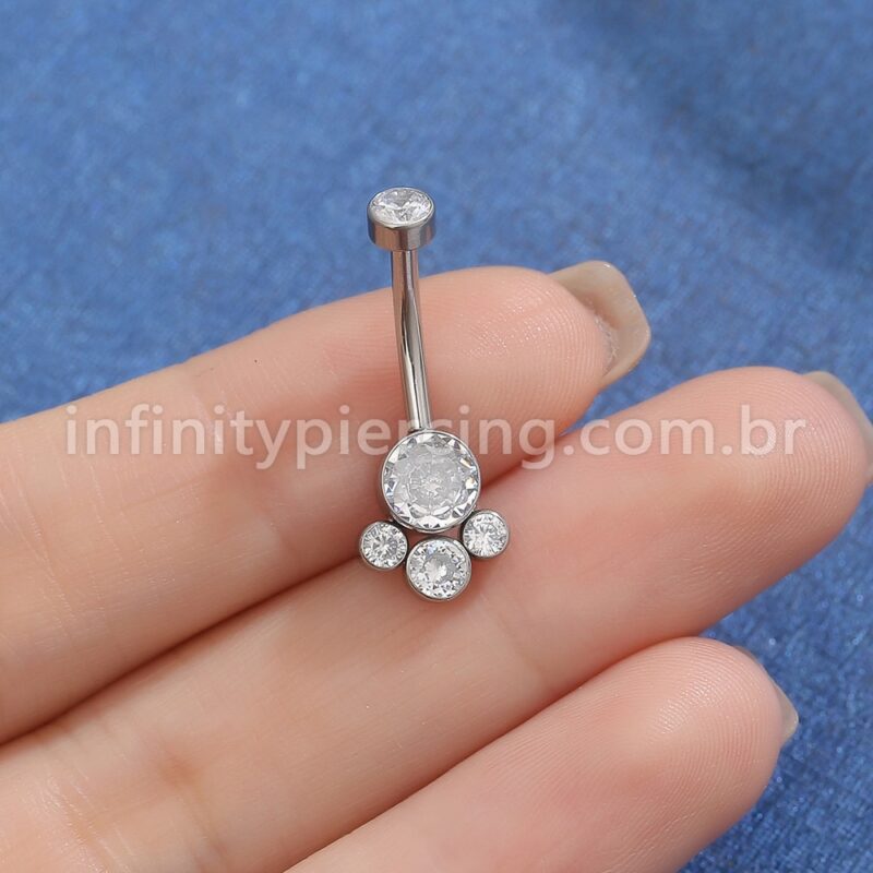 Piercing Banana Aço Cirúrgico Indiano Zircônia