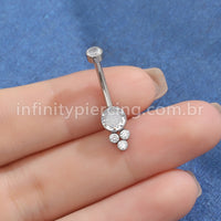 Piercing Banana Aço Cirúrgico Indiano Zircônia