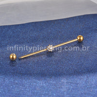 Piercing Transversal Aço Cirurgico Zircônia Mini Flor
