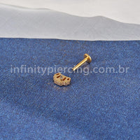 Piercing Labret Titânio Coroa Zircônia