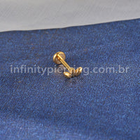 Piercing Labret Titânio Folhas