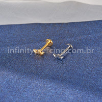 Piercing Labret Titânio Folhas