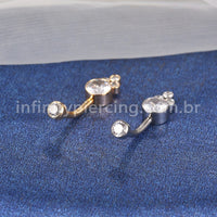 Piercing Banana Aço Cirúrgico Indiano Zircônia