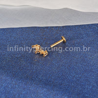 Piercing Labret Titânio Coroa Zircônia