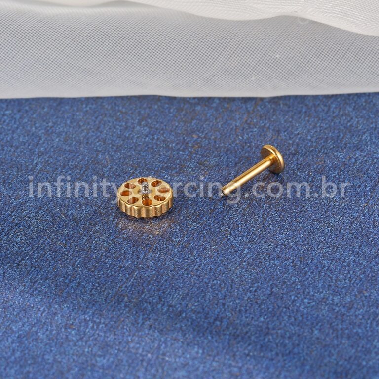Piercing Labret Titânio Redondo Zircônia