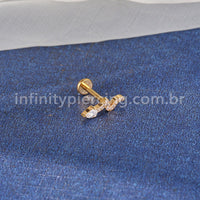 Piercing Labret Titânio Cobra Zircônia
