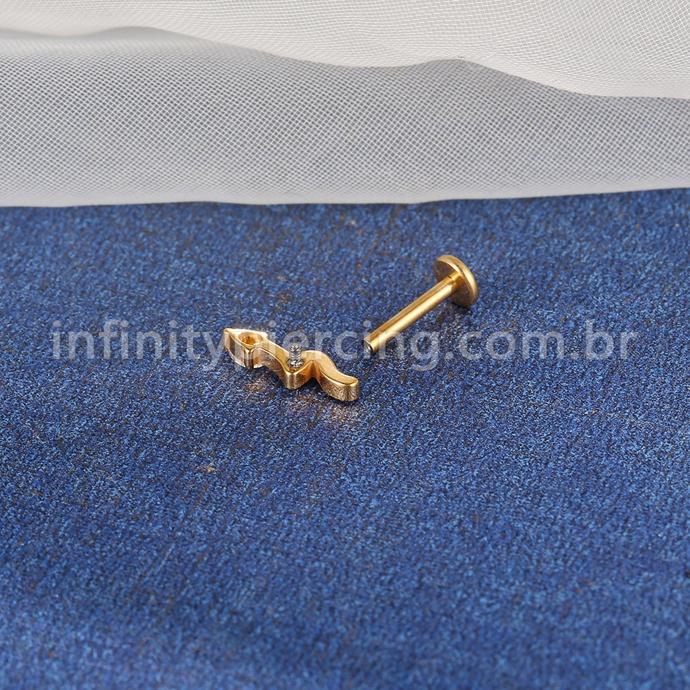 Piercing Labret Titânio Cobra Zircônia