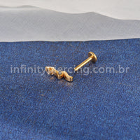 Piercing Labret Titânio Cobra Zircônia