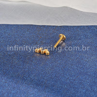 Piercing Labret Titânio 4 Zircônias Redonda